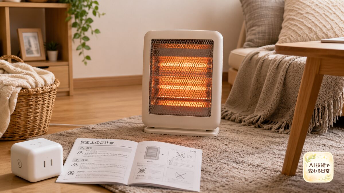 電気ストーブやこたつなど電熱器具の遠隔操作に注意する室内イメージ