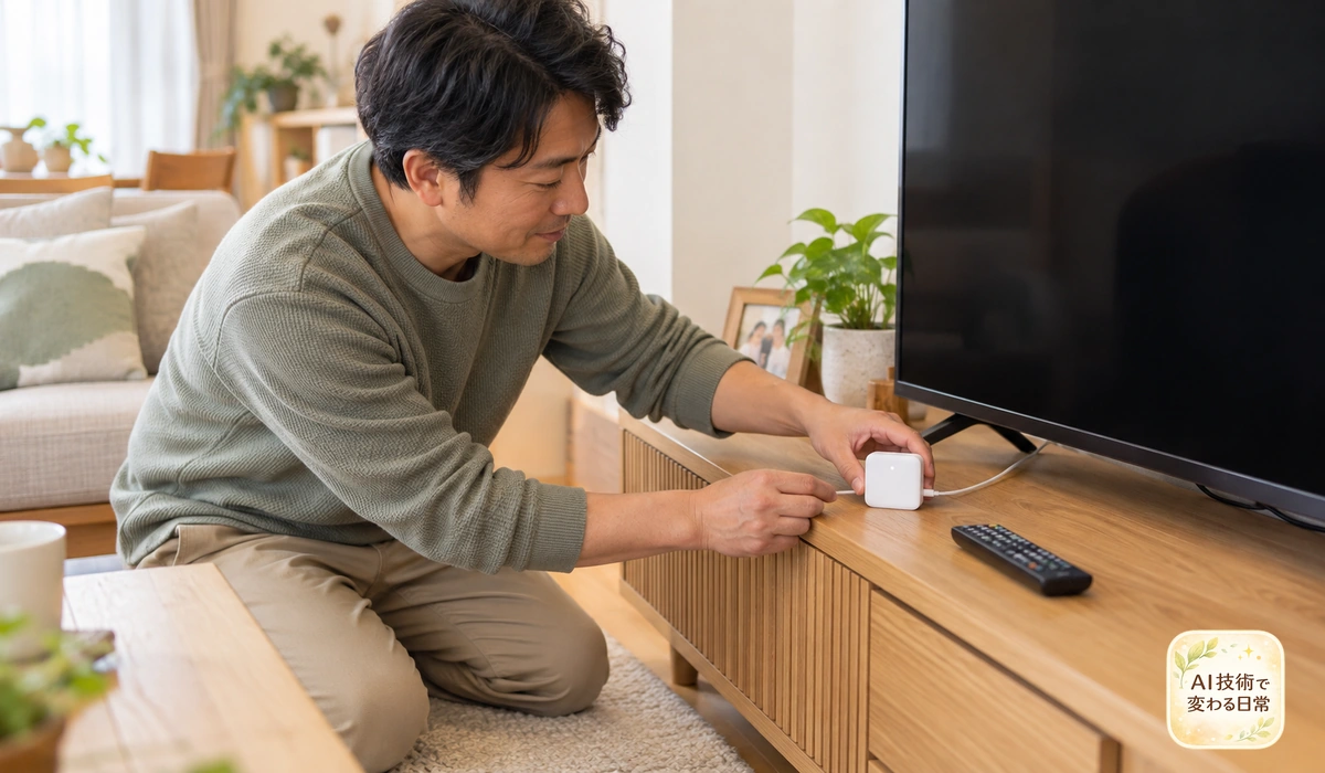 ハブを設置してテレビ1台の操作から始める準備のイメージ